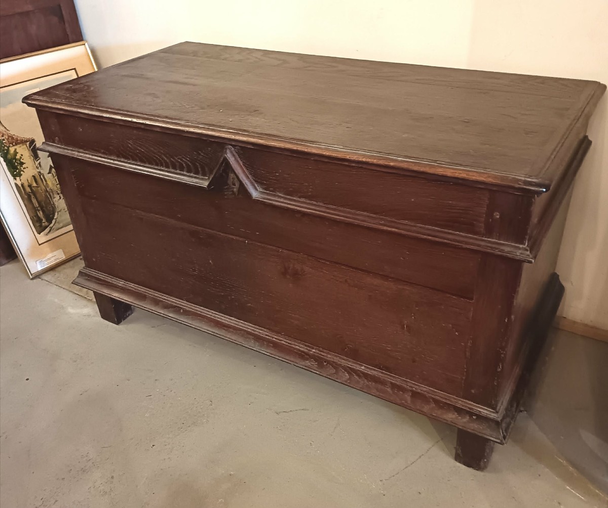 Rustic Country Chest In Oak, 19th Century