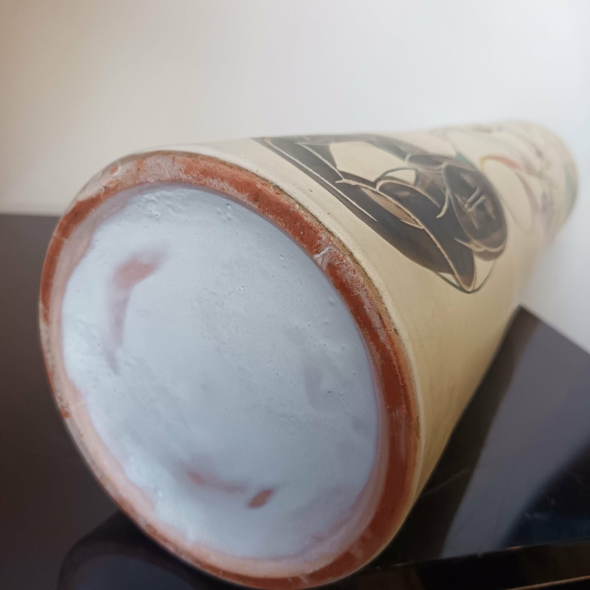Cianciolo Noma (italian Ceramist, 20th Century) Large Modernist Tubular Vase-photo-4