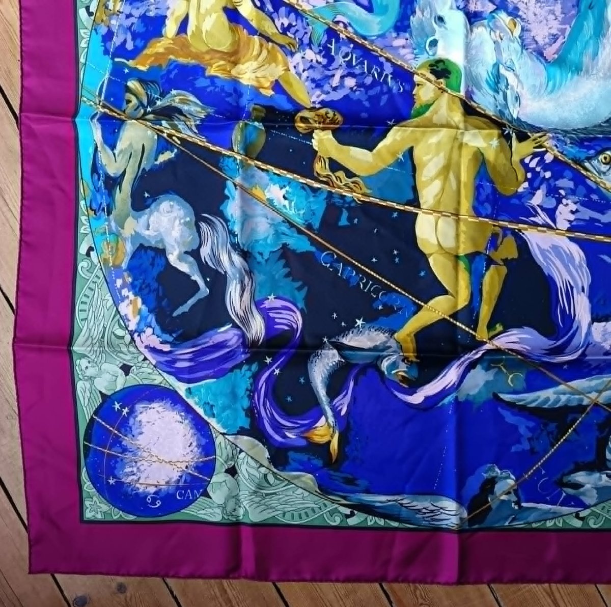 Céline Silk Square Decorated With A Celestial Globe And Astrological Constellations-photo-2