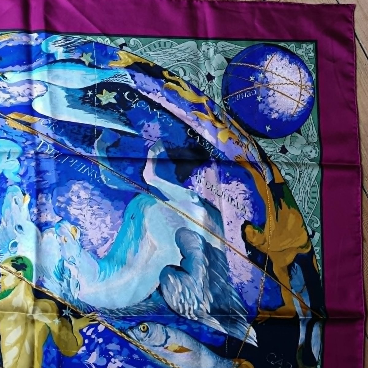 Céline Silk Square Decorated With A Celestial Globe And Astrological Constellations-photo-3