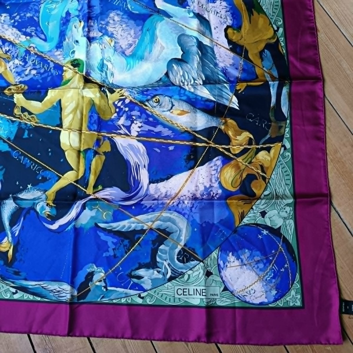 Céline Silk Square Decorated With A Celestial Globe And Astrological Constellations-photo-1