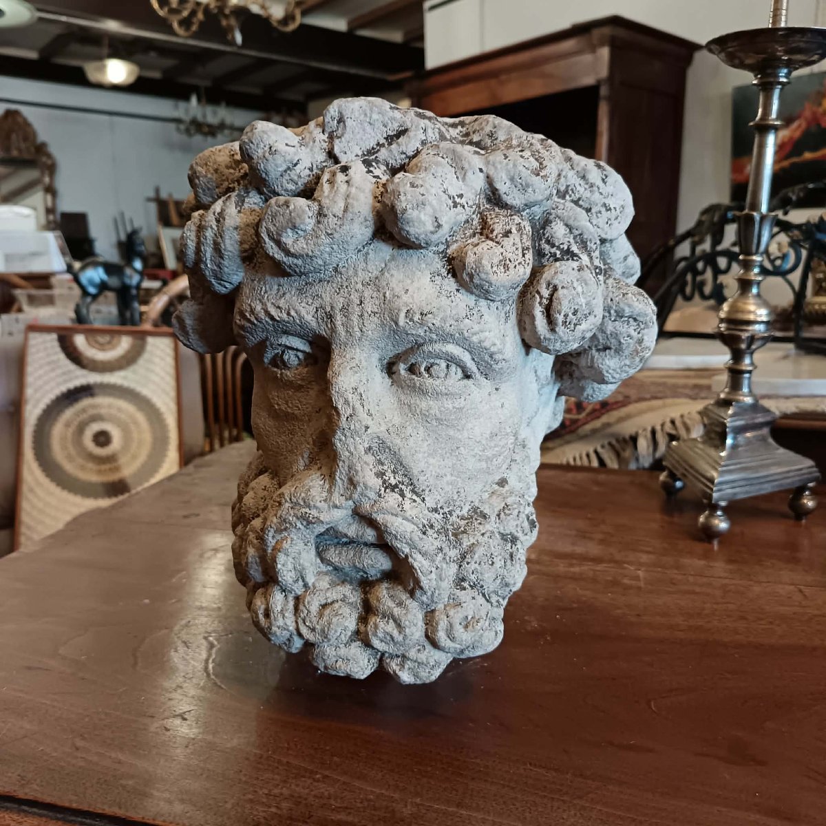“man’s Head”  Sculpted Fragment In The Classical Style Or Depicting A Biblical Figure. 18th/19th Century -photo-4