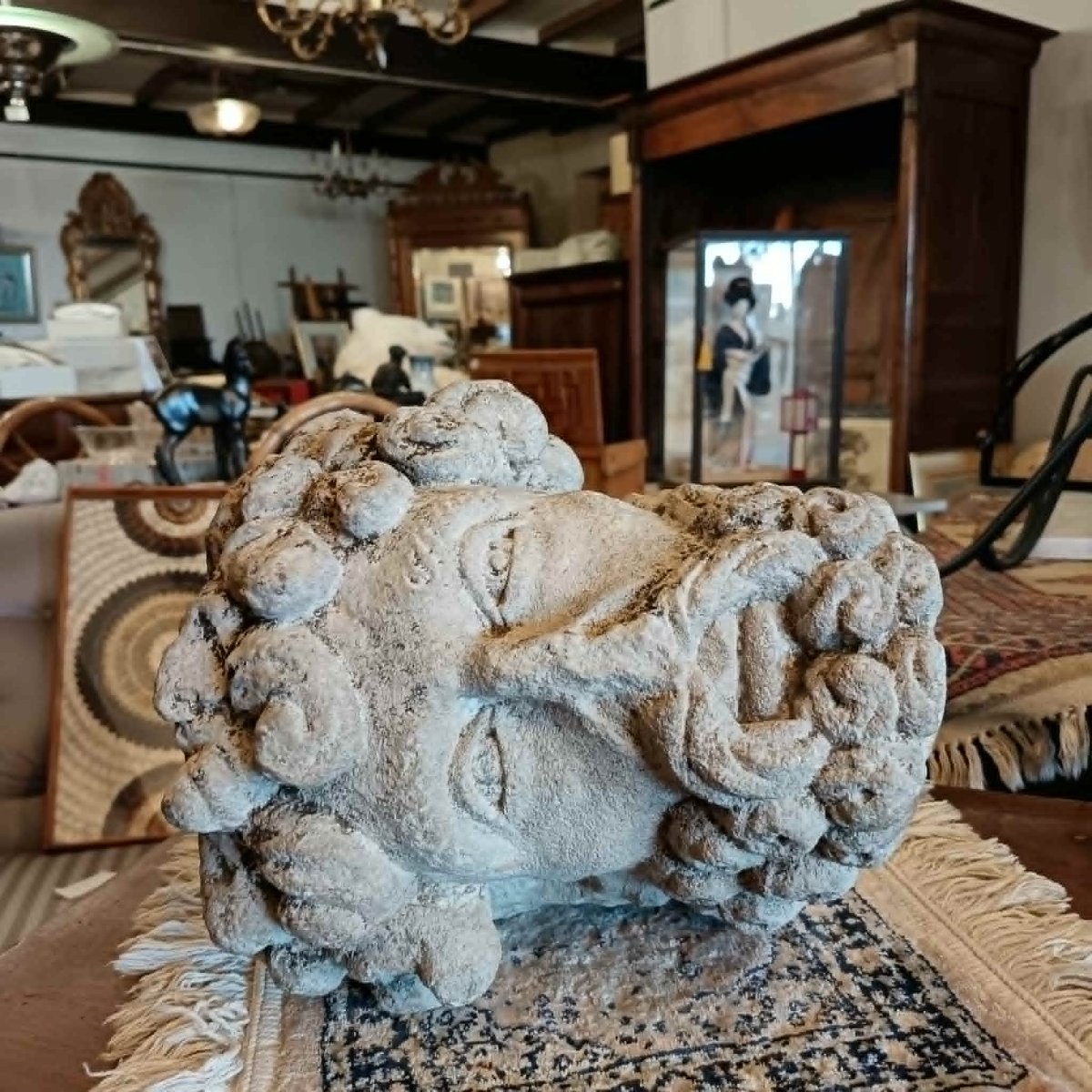 “man’s Head”  Sculpted Fragment In The Classical Style Or Depicting A Biblical Figure. 18th/19th Century -photo-4