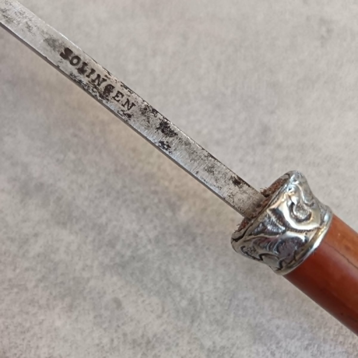 System Cane, With A Bamboo Sheath Revealing A Sword Blade Marked "solingen" -photo-4