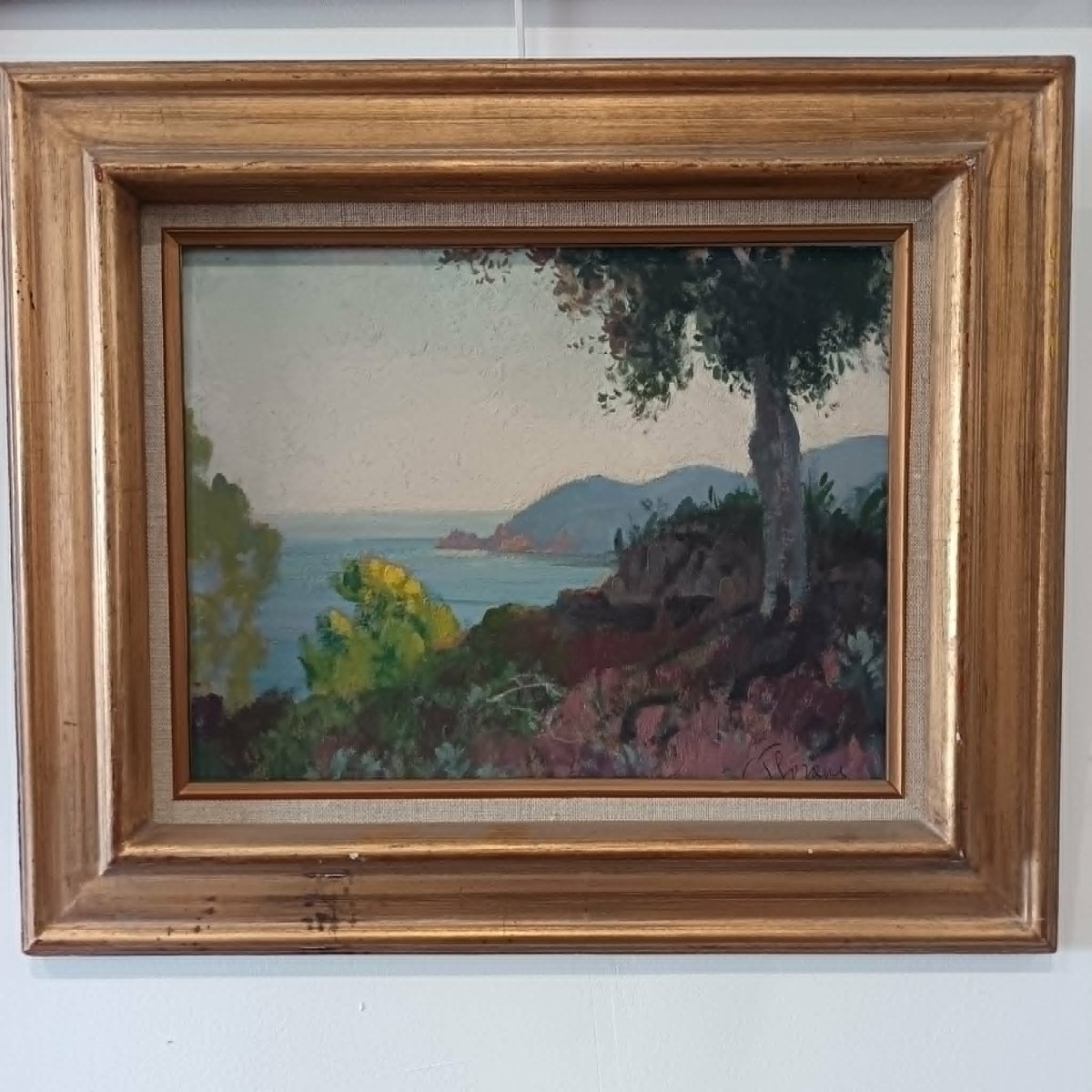 Florane (louis Blanchard, Known As) (1869–1939) “mediterranean Landscape” Oil On Cardboard 