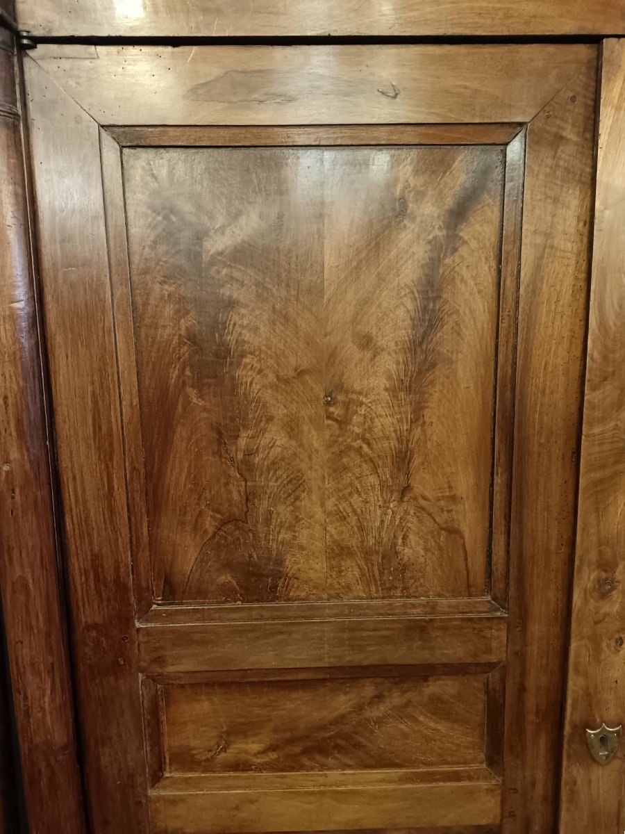 Small Cabinet Made Of Walnut And Burl Walnut. 19th-century Empire Period-photo-1