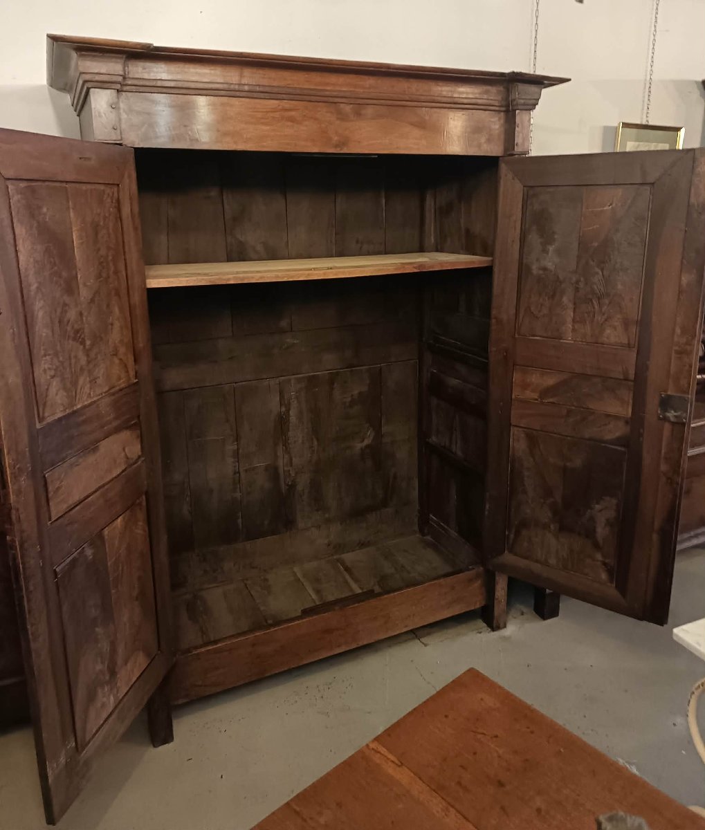 Small Cabinet Made Of Walnut And Burl Walnut. 19th-century Empire Period-photo-2