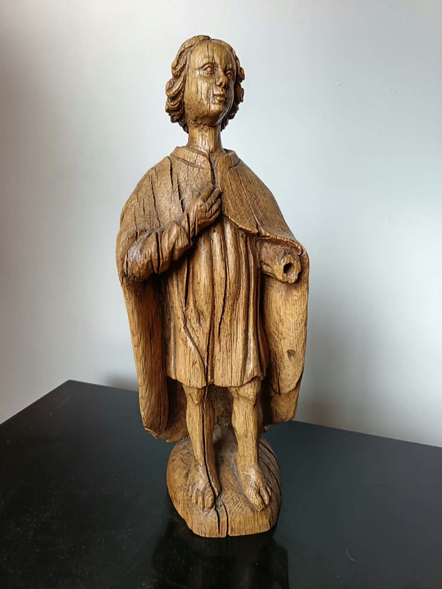 Oak Statue Depicting A Male Figure. Northern France, Late 15th / Early 16th Century -photo-3