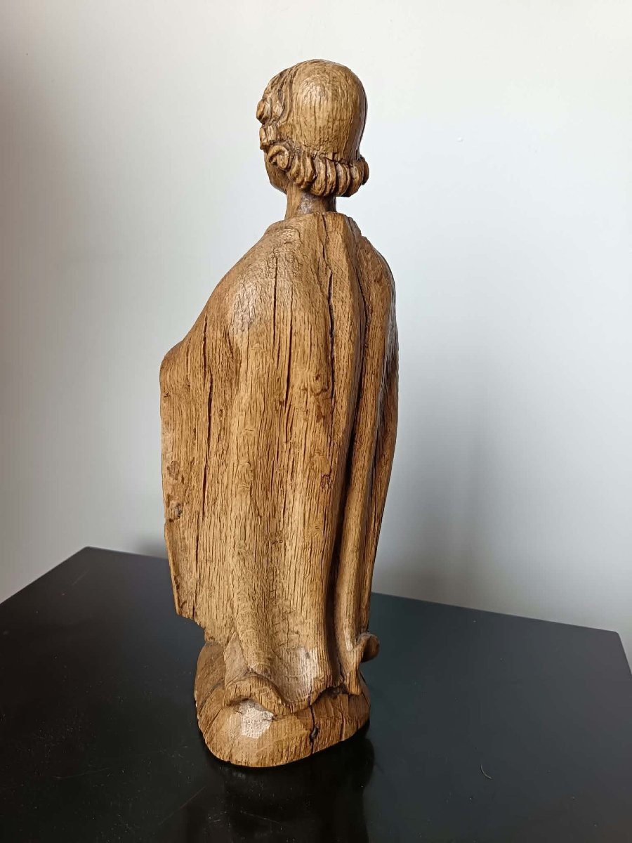 Oak Statue Depicting A Male Figure. Northern France, Late 15th / Early 16th Century -photo-1