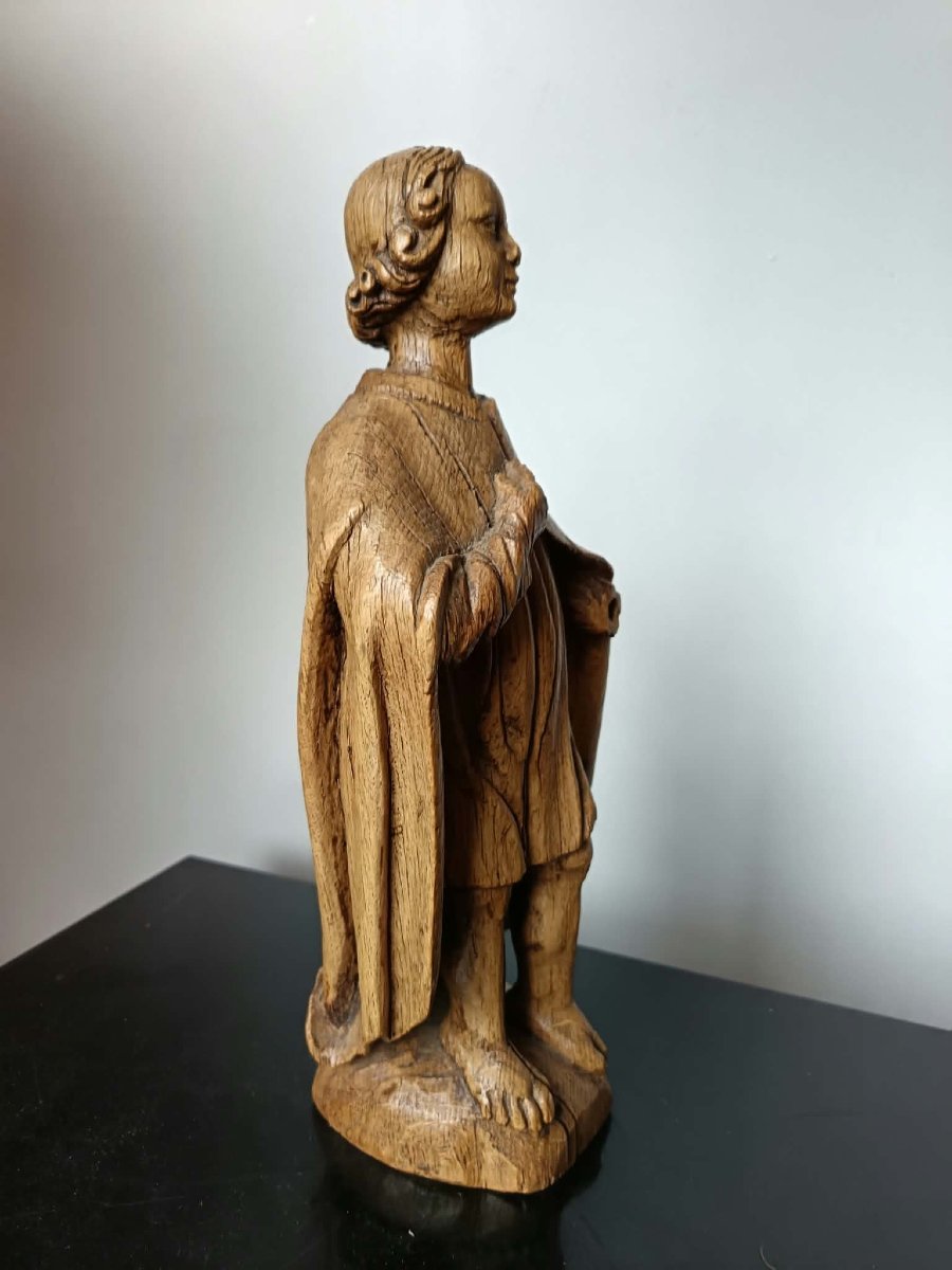 Oak Statue Depicting A Male Figure. Northern France, Late 15th / Early 16th Century -photo-2