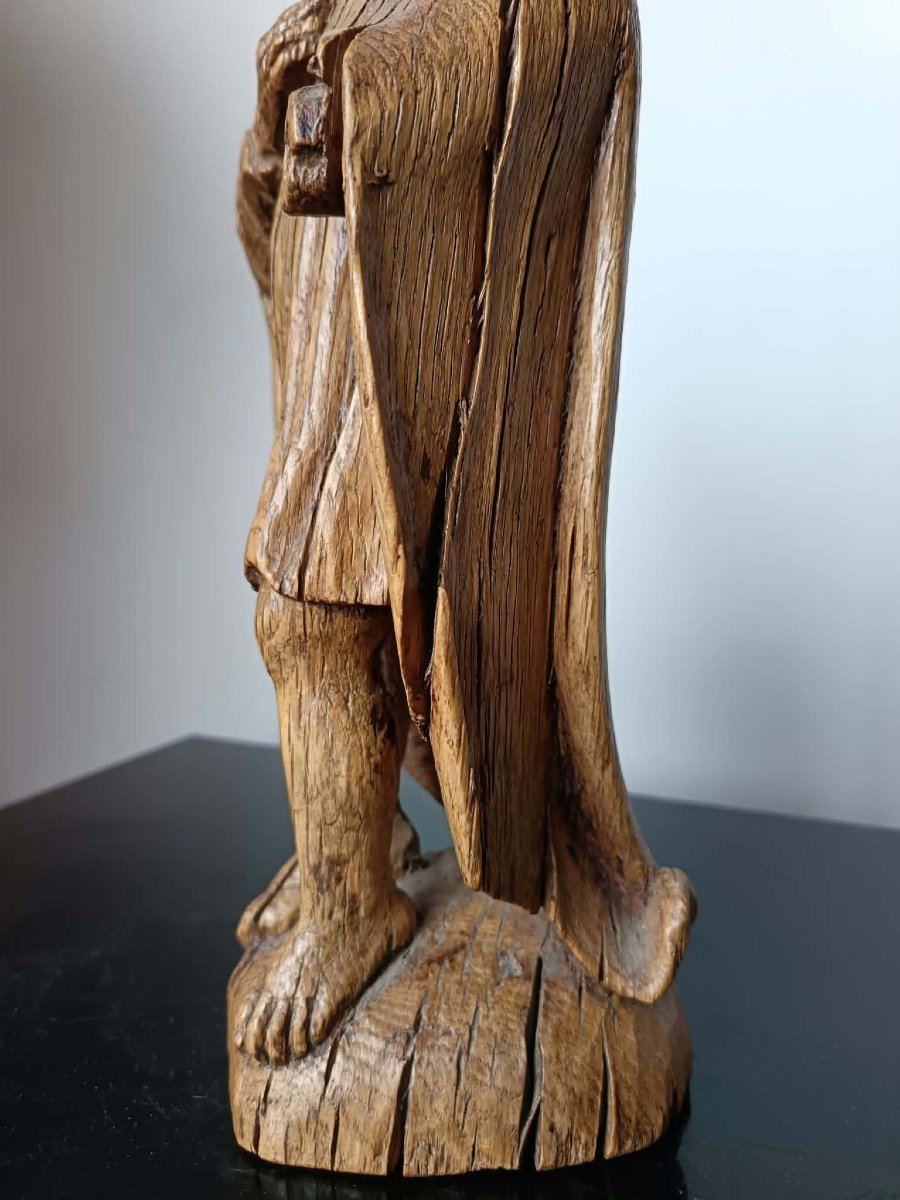 Oak Statue Depicting A Male Figure. Northern France, Late 15th / Early 16th Century -photo-5