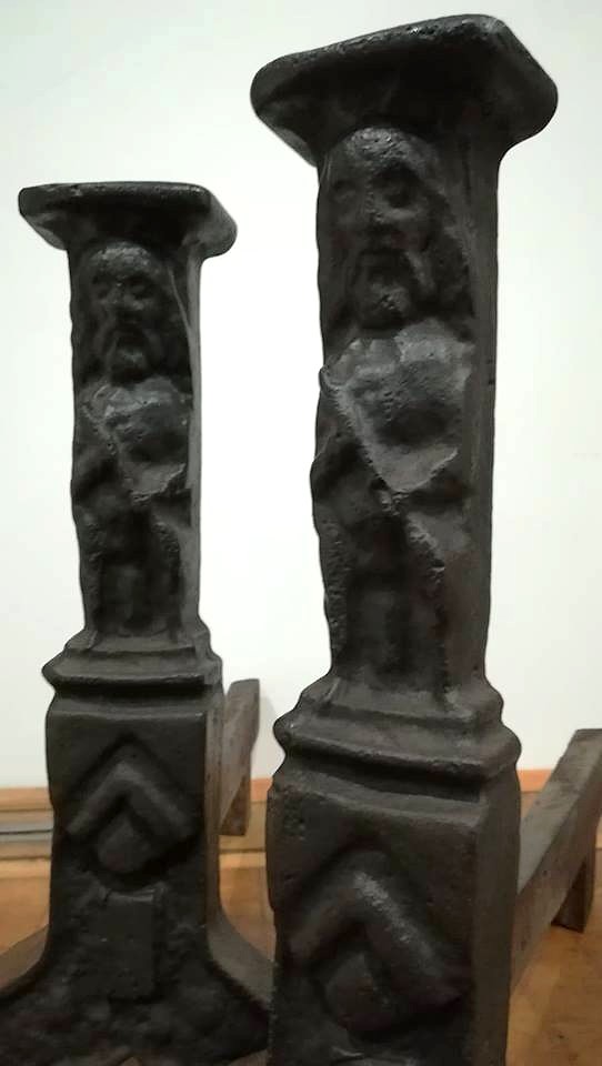 Pair Of Iron Cast Iron Andirons, Late 15th, Haute Epoque-photo-3