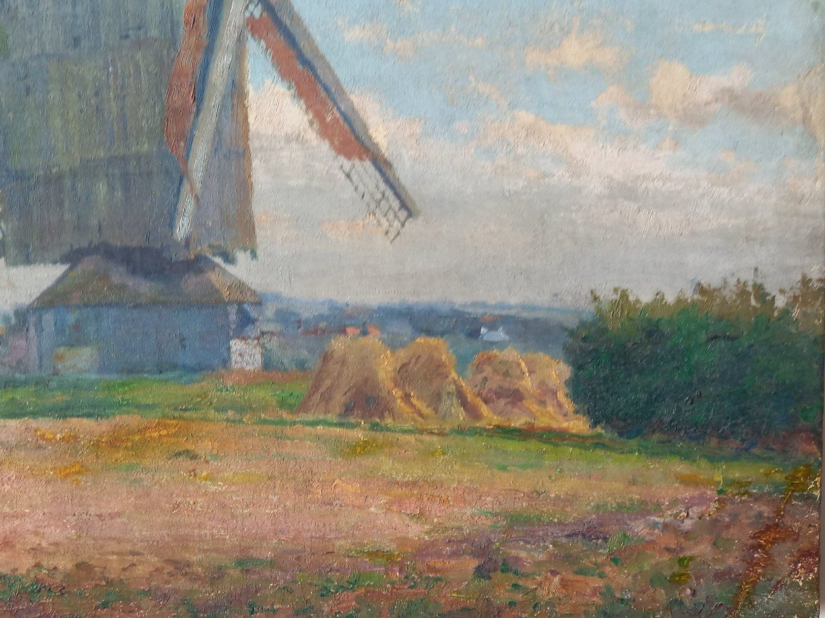 Ecole française XIXe  "Moulin à vent de Flandres" (près Cassel ?)-photo-1