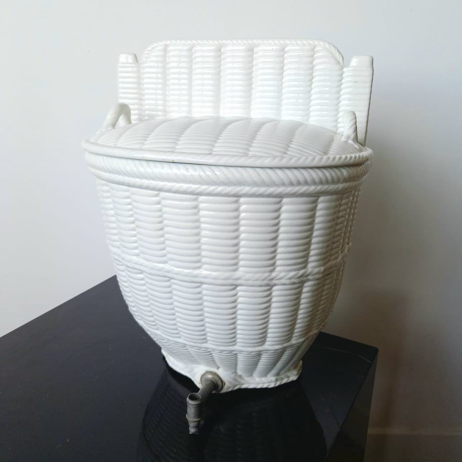 Fountain And Its Basin In Fine Earthenware From Creil And Montereau, Second Half Nineteenth-photo-3
