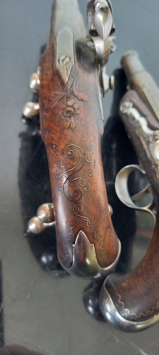Pair Of So-called "carriage" Flintlock Pistols. Eighteenth Century-photo-4