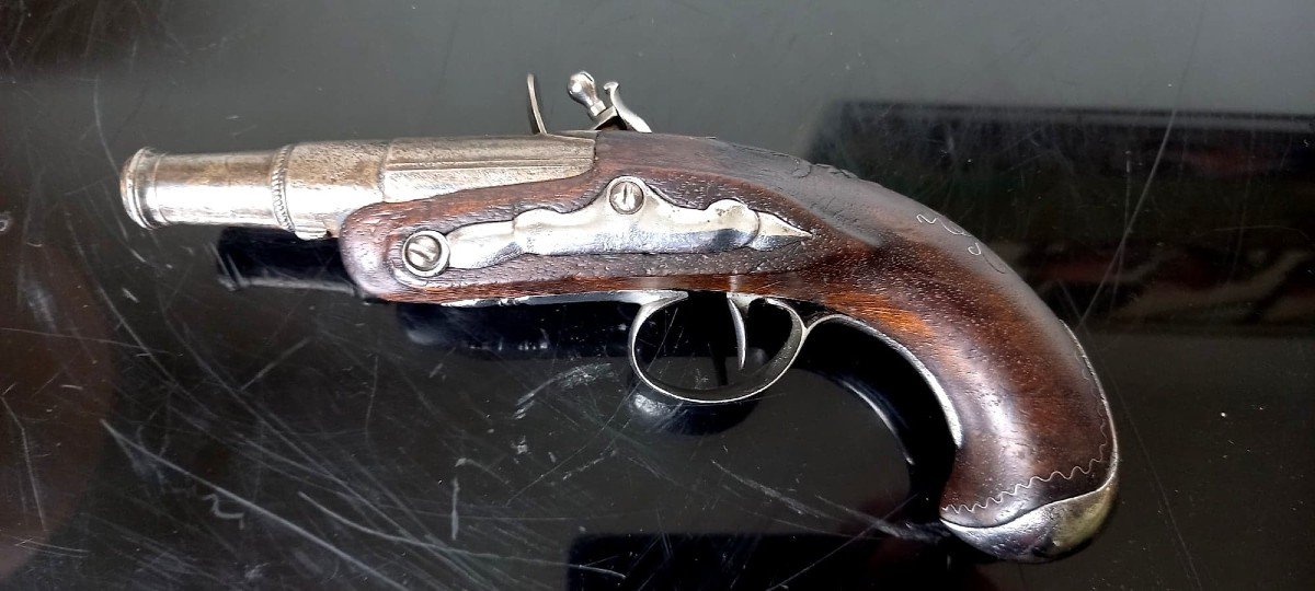 Paire de Pistolets à Silex dits "de Carrosse" . XVIIIe siècle-photo-3