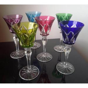 Six Verre "roemer" En Cristal De Saint-louis, Modèle Camargue