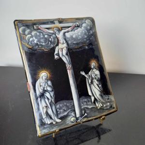 Email De Limoges XVIIe, Attribué à Pierre II Nouailher "crucifixion"