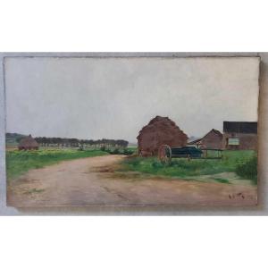 Armand Arsène Mannoury "farm Near Iverny, In Seine-et-marne" Oil / Canvas