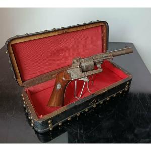 Revolver de Voyage, percussion à broche 7mm E. Lefaucheux Ivers 1860-1870