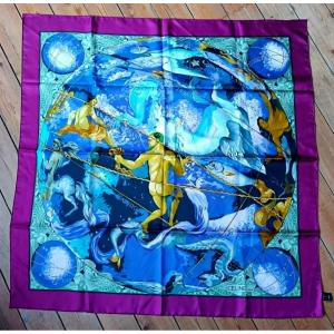 Céline Silk Square Decorated With A Celestial Globe And Astrological Constellations