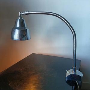 Lampe Vintage de Bureau ou d’Atelier, en métal chromé
