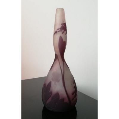 Ets Gallé: Glass Vase Multilayer Violine To Translucent