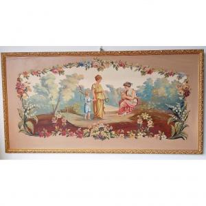 Gouache: 19th Aubusson Tapestry Carton