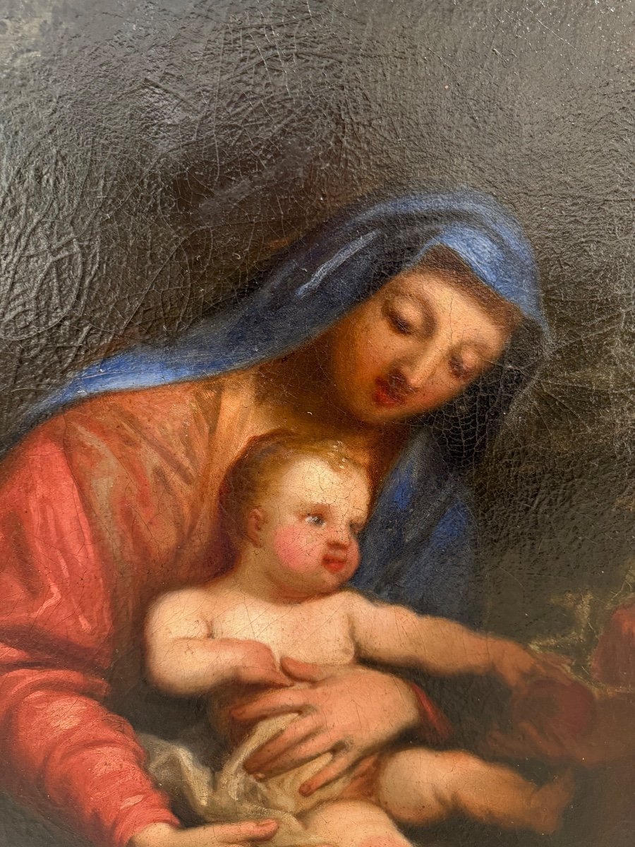 18th Century Italian Painting By A Follower Of Carlo Maratti, Painted In Oil On Canvas -photo-3