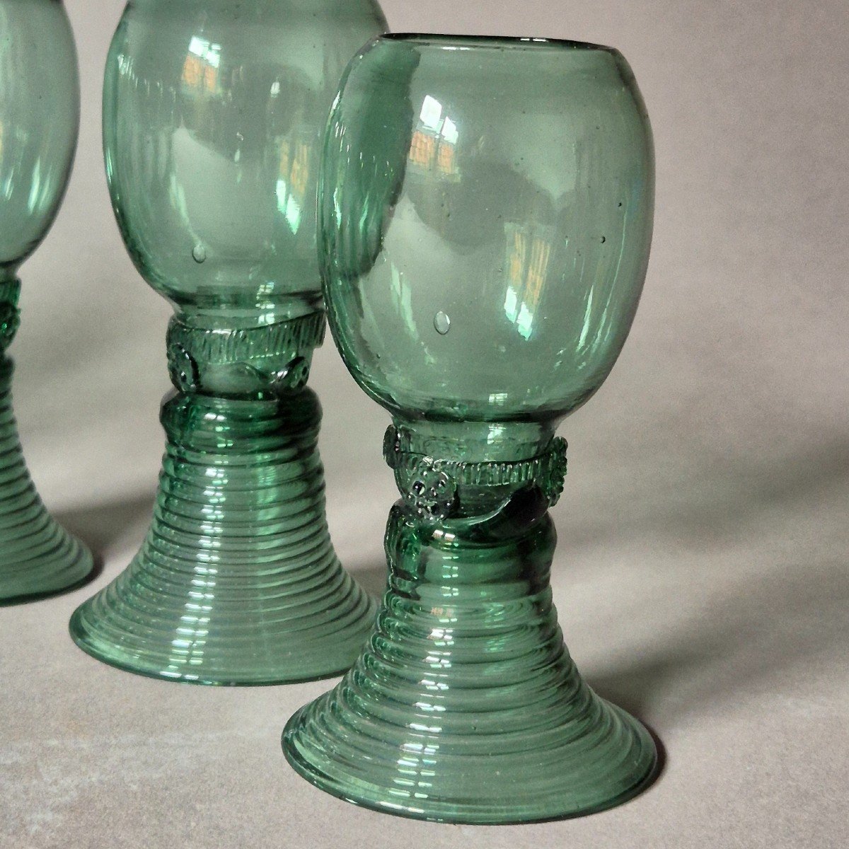 Huit Verres Roemer, Hollandais, XVIIIe Siècle-photo-6