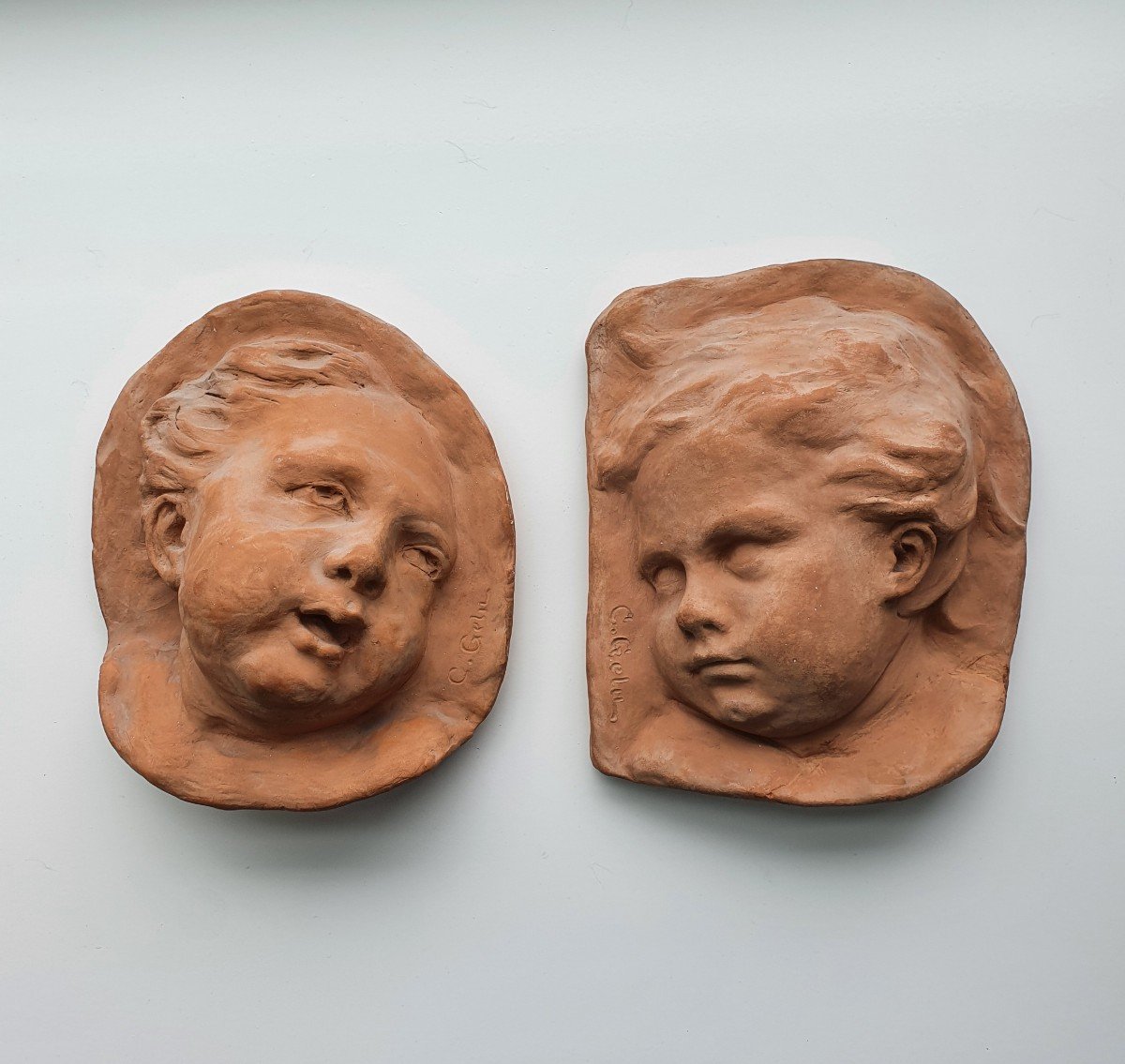 Étude Des Enfants En Terre Cuite, France, XXe