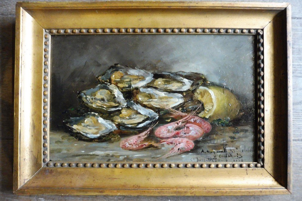 Oil On Pannel   Signed E .h . Cauchois,
