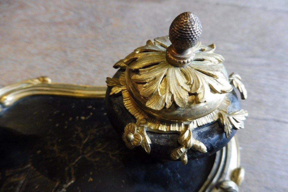 Inkwell In Lacquer And Gilt Bronze Louis XV Style-photo-3