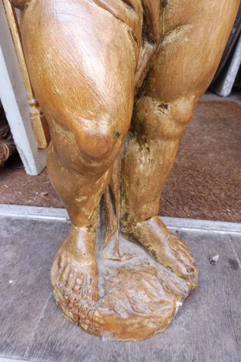 Sculpture  En Tilleul  "amour  Porte  Lumière  " 18 Eme-photo-4