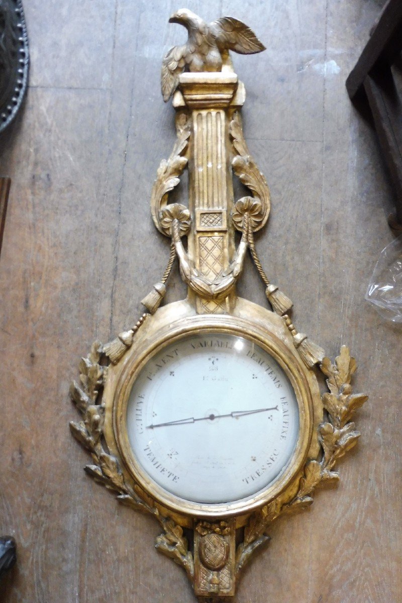 Baromètre  En Bois Doré  Louis XVI