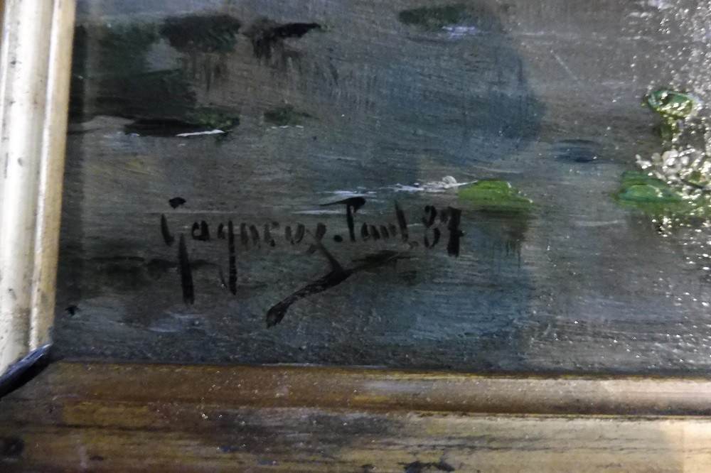 Oil On Panel Signed Paul Gagneux "couple Of Fishermen" 19th -photo-3
