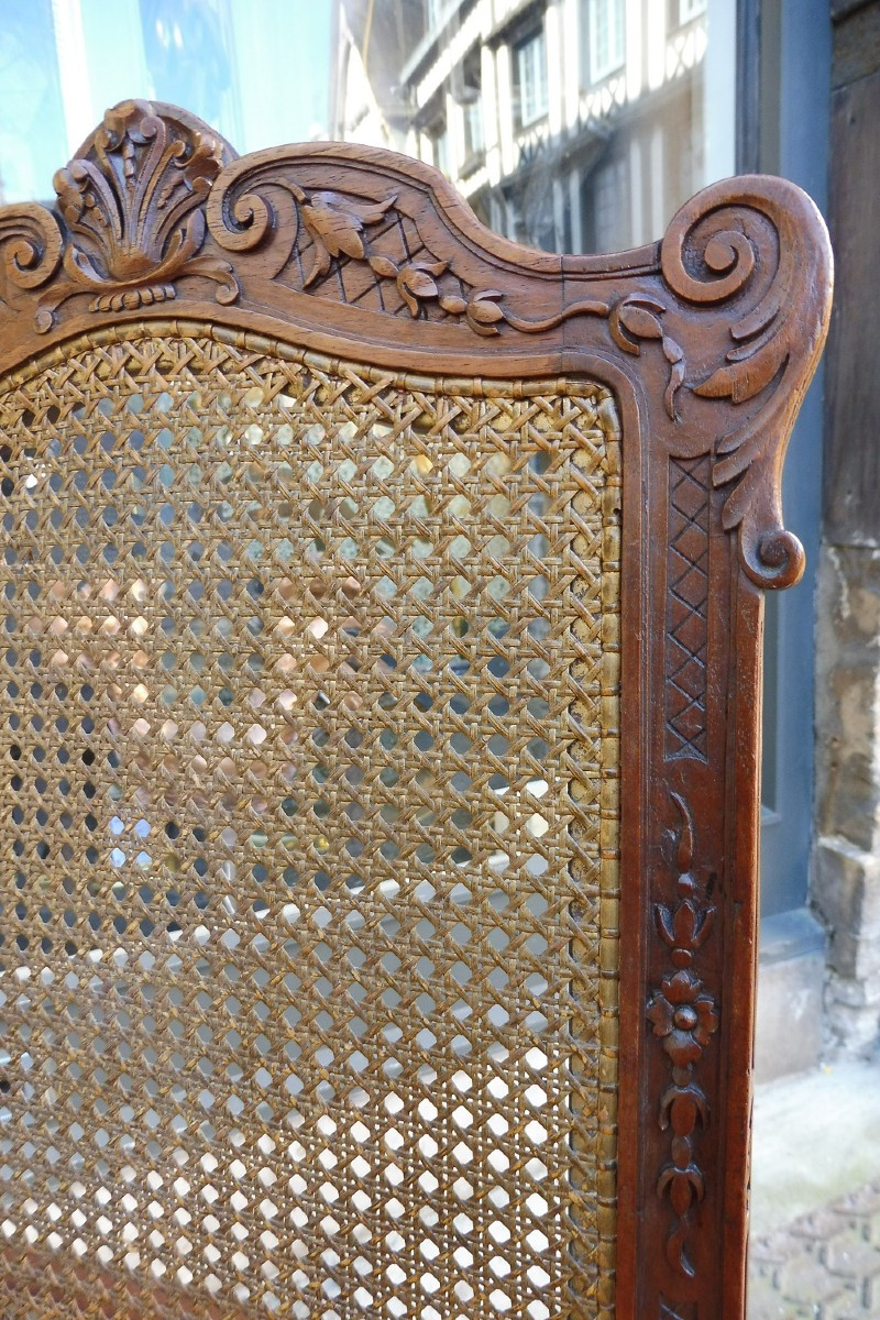 Chaise  De Coiffeuse  En Noyer  Estampillée  Dromard -photo-1