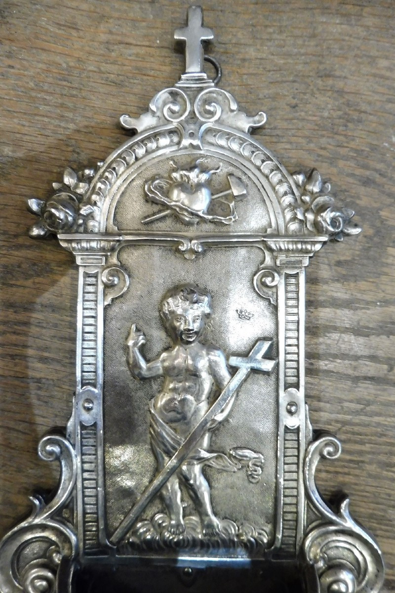 19th Century Silver Holy Water Font-photo-3