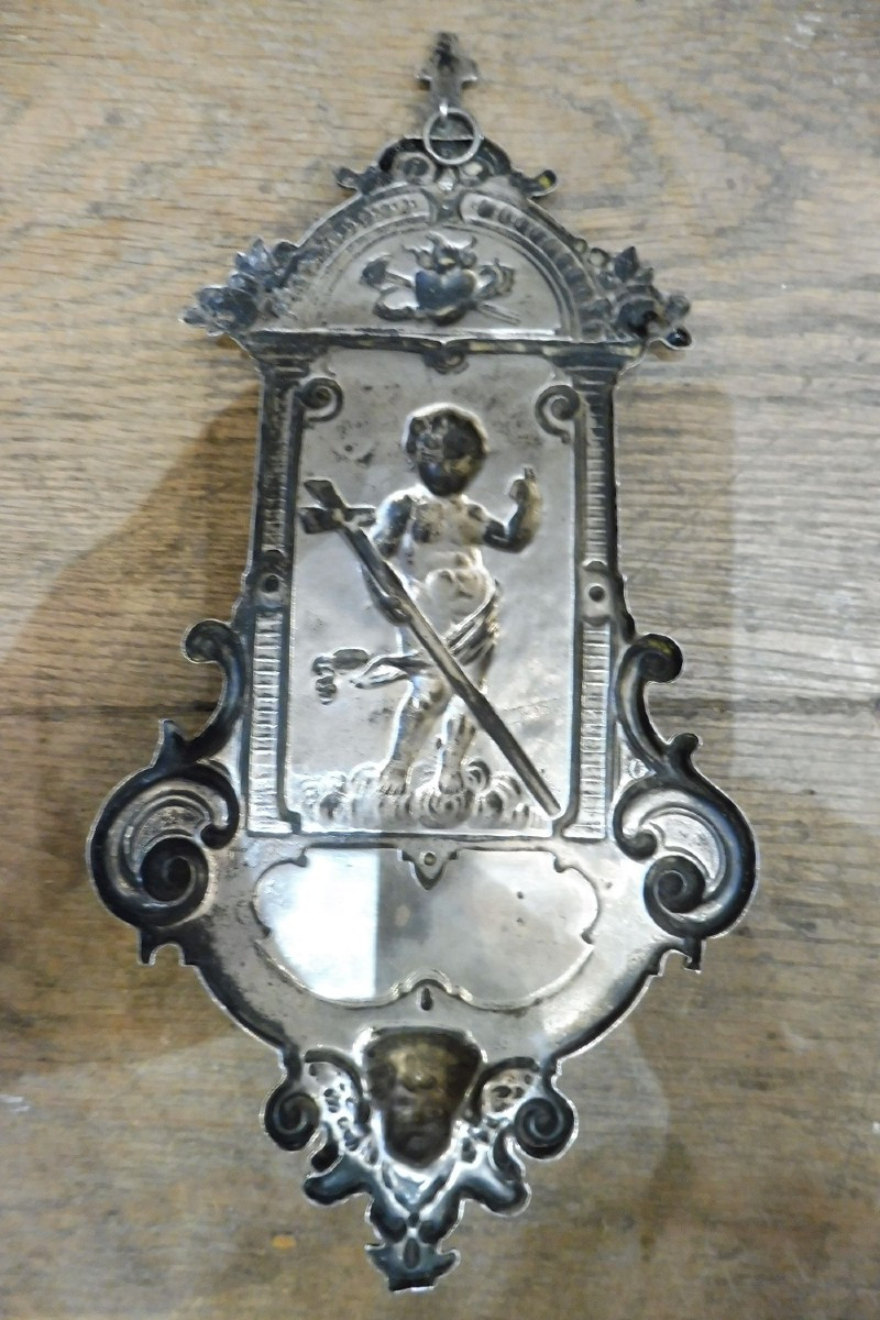 19th Century Silver Holy Water Font-photo-4