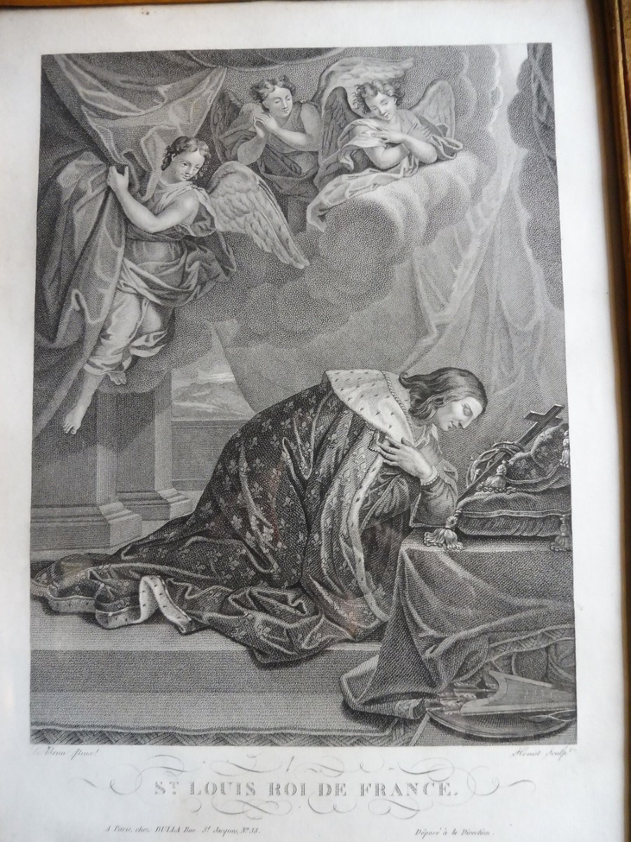 Engraving Depicting Saint Louis, Early 19th Century  -photo-2