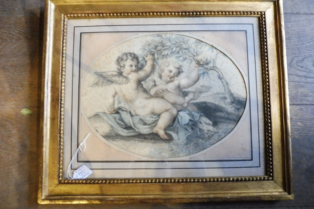 Dessin en Couleur  18 Eme  Dans Son  Cadre  Louis XVI