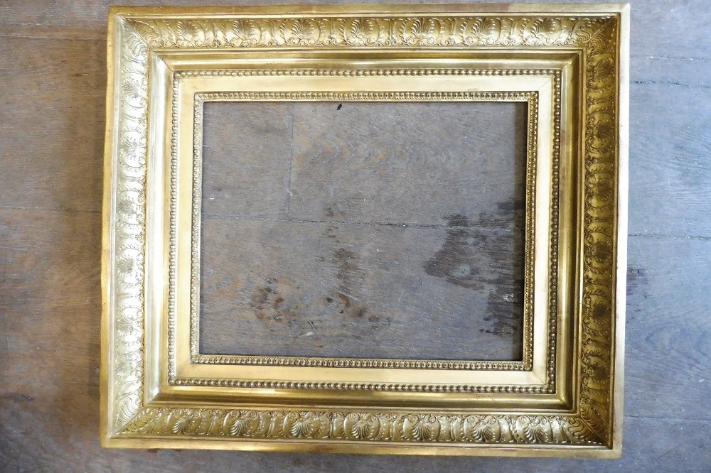 Rectangular Frame In Empire Gilded Stucco 