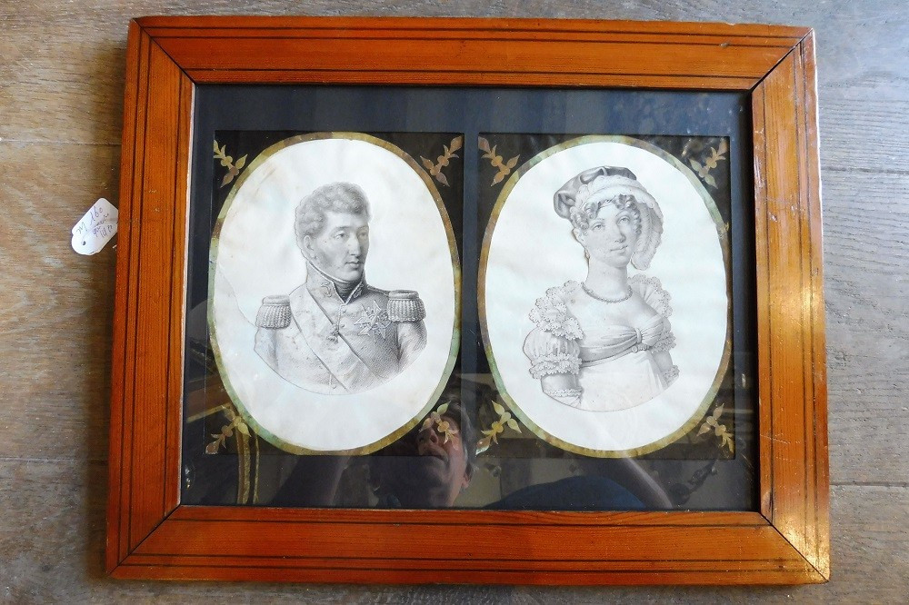 paire  de portraits  gravés  " le duc  et la duchesse d 'Angoulème " 