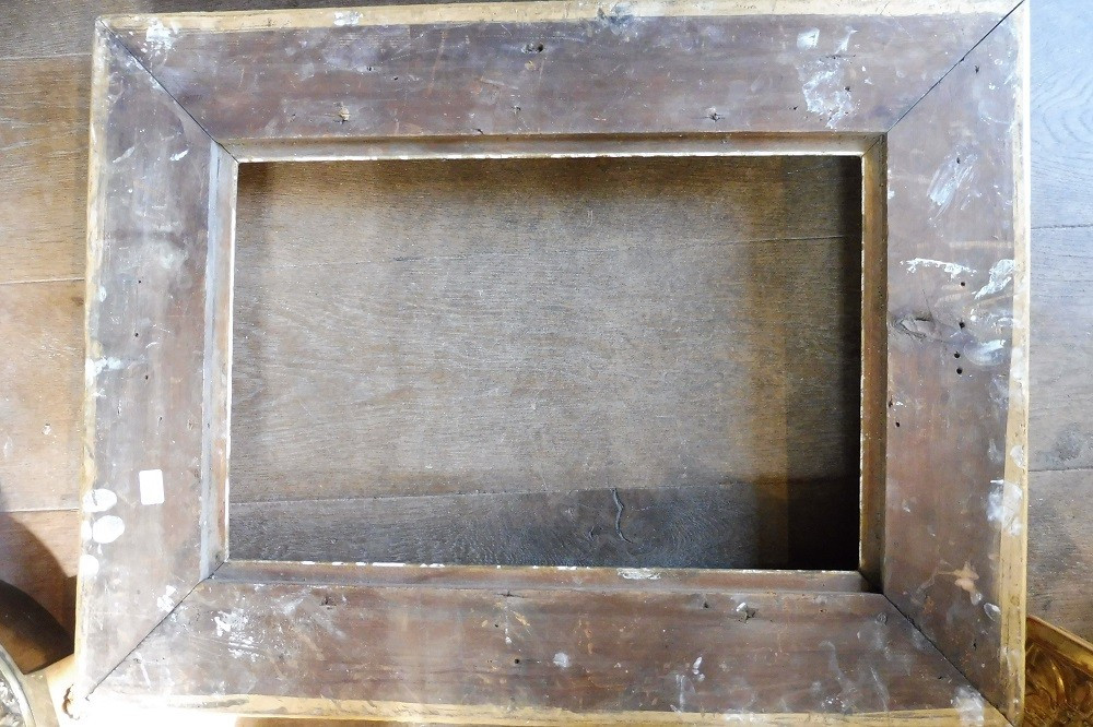 Rectangular Frame In Gilded Stucco From The Second Empire -photo-2