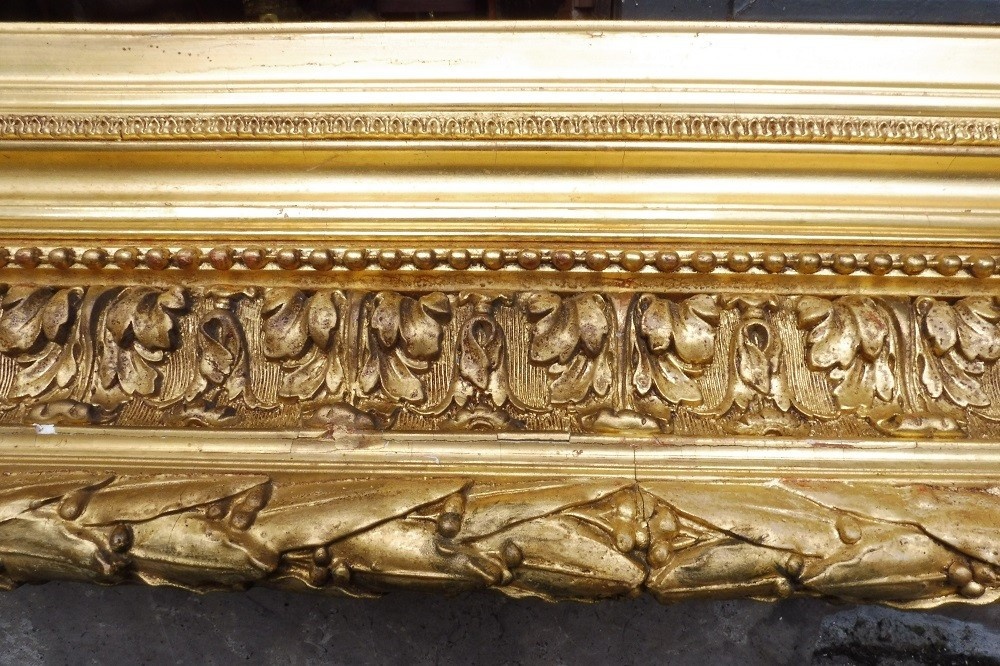 Important 19th Century Barbizon Frame In Gilded Stucco -photo-2
