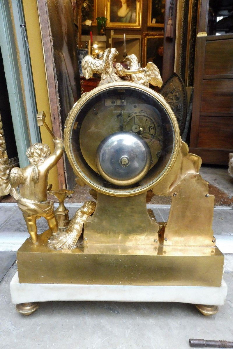 Louis XVI Gilt Bronze Clock "the Blacksmith's Apprentice"  -photo-2