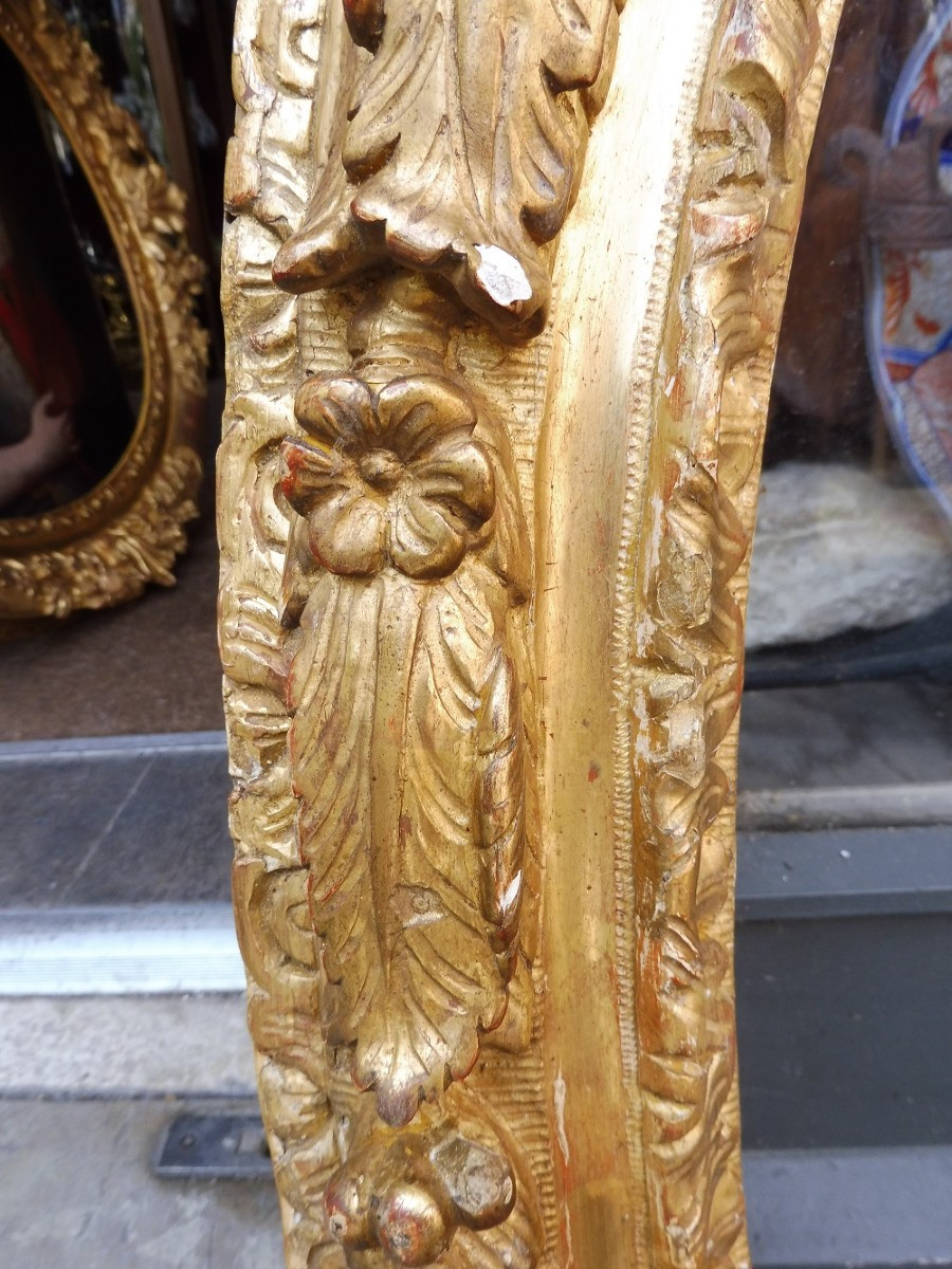 Oval Frame In Carved And Gilded Wood, 17th Century-photo-2