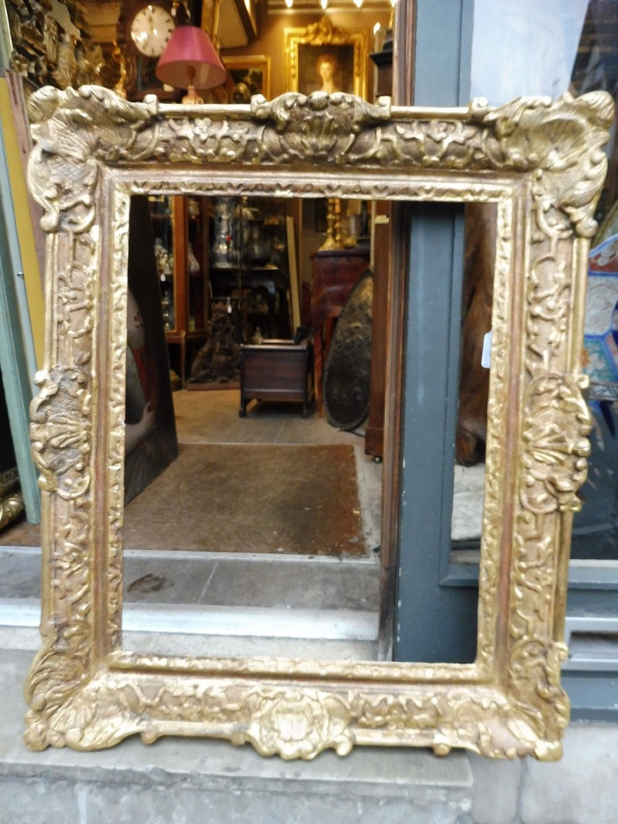 Louis XIV Rectangular Gilded Oak Frame
