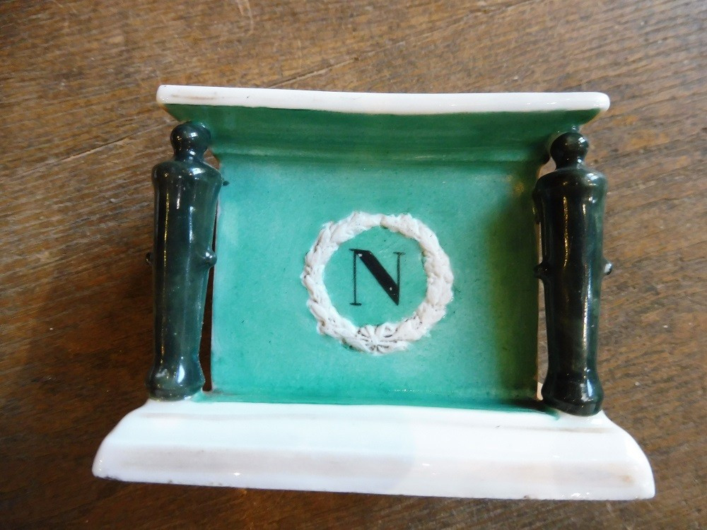 Empire Paris Porcelain Inkwell In The Shape Of A Cenotaph  -photo-2