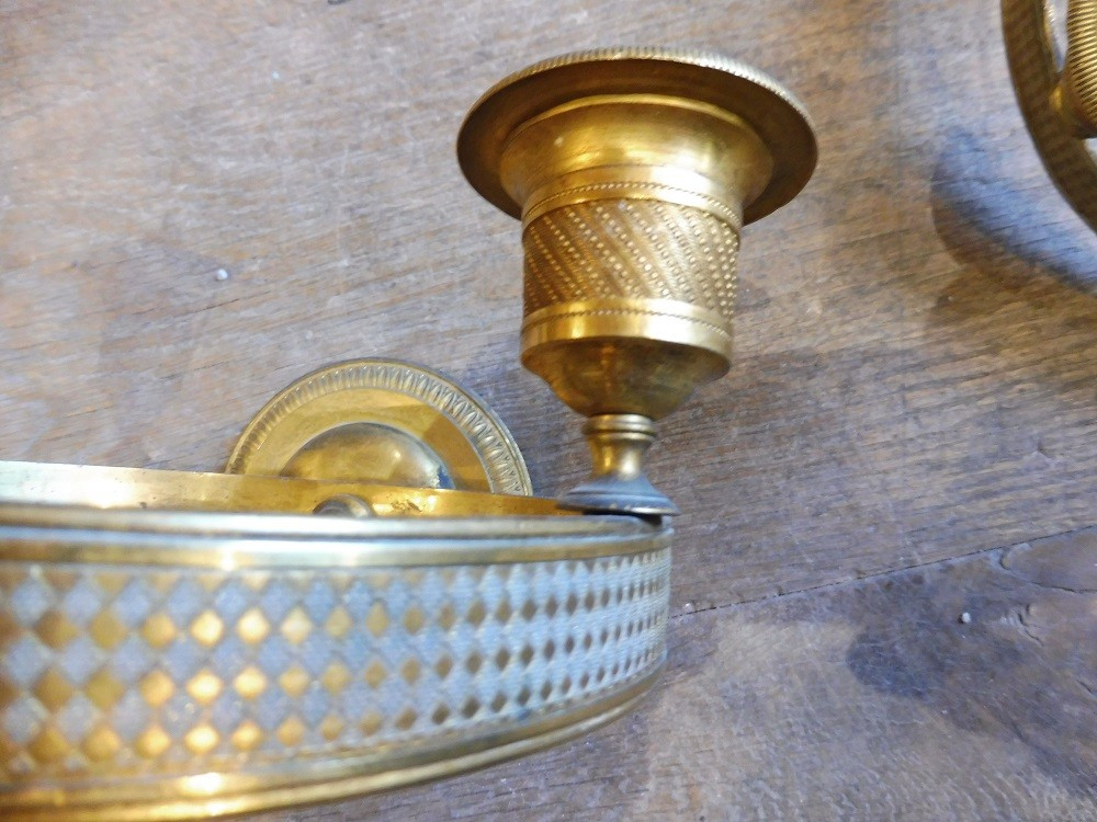 paire d'appliques  en bronze doré  empire  -photo-3